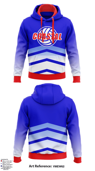 Hoodie, Coastal Volleyball Club, Women's Volleyball, Teamtime, Team time, sublimation, custom sports apparel, team uniforms, spirit wear, spiritwear, sports uniforms, custom shirts, team store, custom team store, fundraiser sports, apparel fundraiser