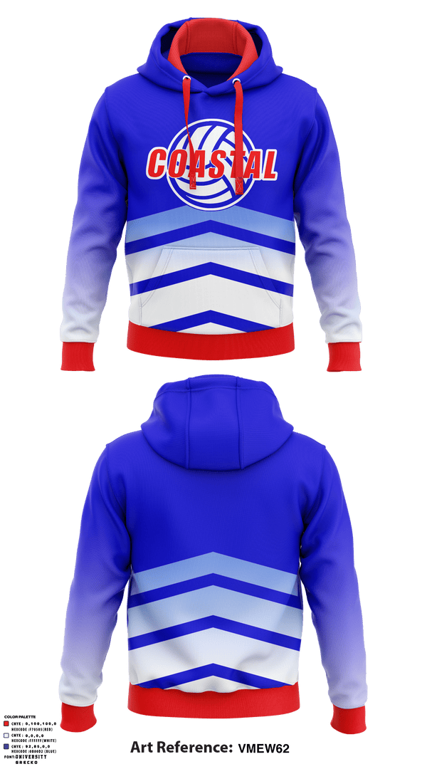 Hoodie, Coastal Volleyball Club, Women's Volleyball, Teamtime, Team time, sublimation, custom sports apparel, team uniforms, spirit wear, spiritwear, sports uniforms, custom shirts, team store, custom team store, fundraiser sports, apparel fundraiser