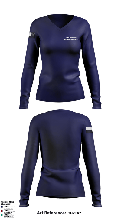 2nd Armored Cavalry Regiment 94147426 Women's Long Sleeve V-neck Shirt - 1