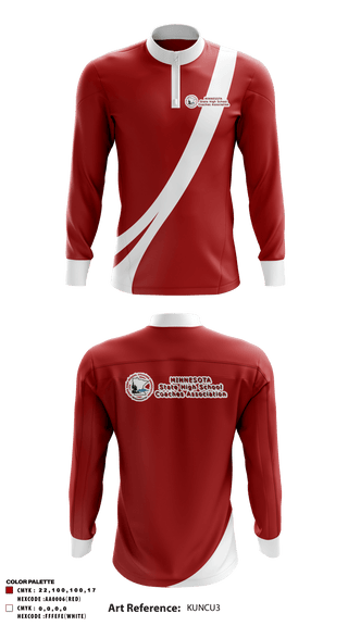 Quarter Zip Jacket, Minnesota State High School Coaches Association, Spirit Store, Teamtime, Team time, sublimation, custom sports apparel, team uniforms, spirit wear, spiritwear, sports uniforms, custom shirts, team store, custom team store, fundraiser sports, apparel fundraiser