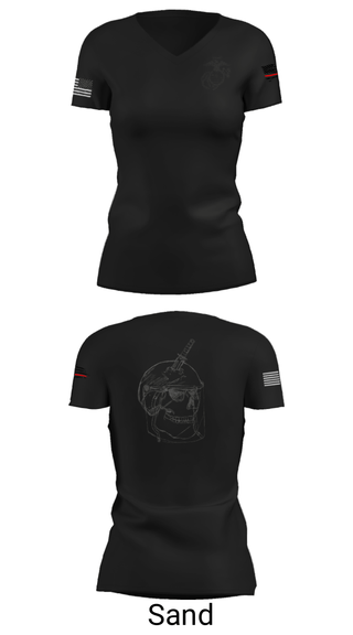 Women's Short Sleeve Vneck Shirt, , Marines, Teamtime, Team time, sublimation, custom sports apparel, team uniforms, spirit wear, spiritwear, sports uniforms, custom shirts, team store, custom team store, fundraiser sports, apparel fundraiser