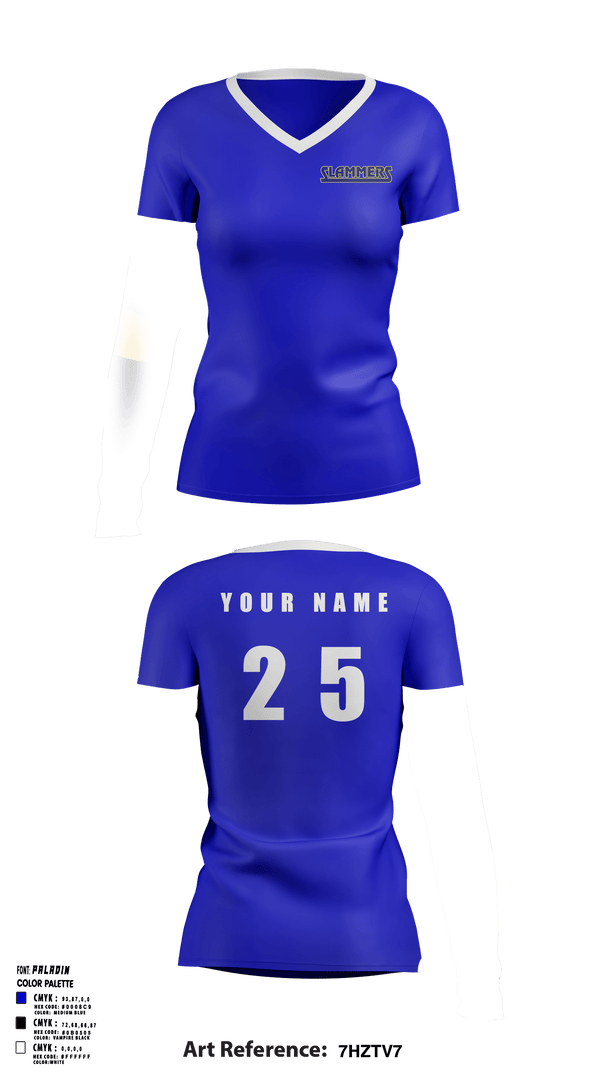 Women's Short Sleeve Vneck Shirt, Slammers FP, Softball, Teamtime, Team time, sublimation, custom sports apparel, team uniforms, spirit wear, spiritwear, sports uniforms, custom shirts, team store, custom team store, fundraiser sports, apparel fundraiser