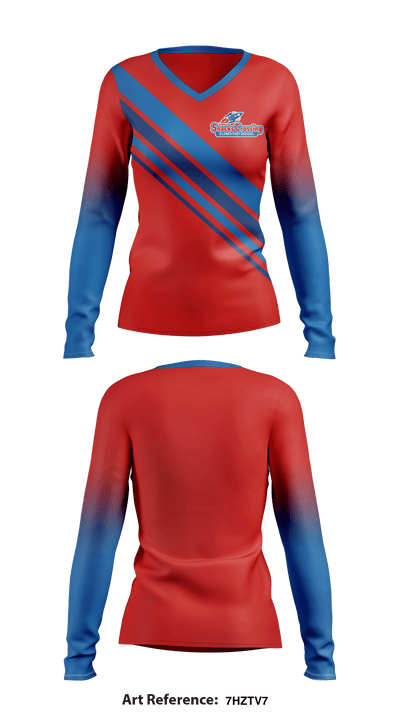 Snacks Crossing Elementary 20052377 Women's Long Sleeve V-neck Shirt - 1