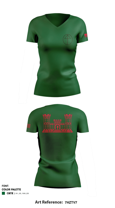 B 104th 82799853 Women's Short Sleeve V-neck Shirt - 1