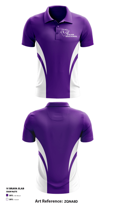 Elder High School Swimming 75607242 Short Sleeve Performance Polo - 1