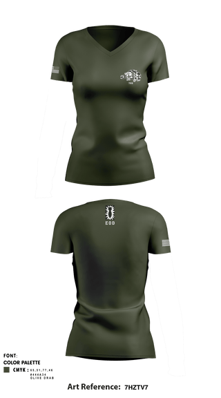 Women's Short Sleeve Vneck Shirt, , Army, Teamtime, Team time, sublimation, custom sports apparel, team uniforms, spirit wear, spiritwear, sports uniforms, custom shirts, team store, custom team store, fundraiser sports, apparel fundraiser