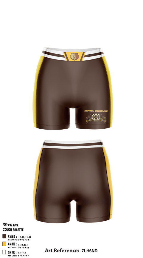 Women's Compression Shorts, Capital High School Wrestling, Wrestling, Teamtime, Team time, sublimation, custom sports apparel, team uniforms, spirit wear, spiritwear, sports uniforms, custom shirts, team store, custom team store, fundraiser sports, apparel fundraiser