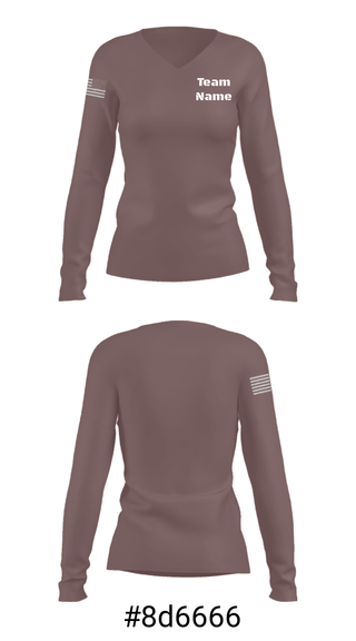 Women's Long Sleeve Vneck Shirt, , Army, Teamtime, Team time, sublimation, custom sports apparel, team uniforms, spirit wear, spiritwear, sports uniforms, custom shirts, team store, custom team store, fundraiser sports, apparel fundraiser
