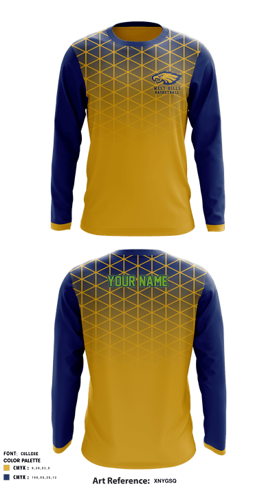 West Hills College-Lemoore Basketball 34183672 Long Sleeve Performance Shirt - 1