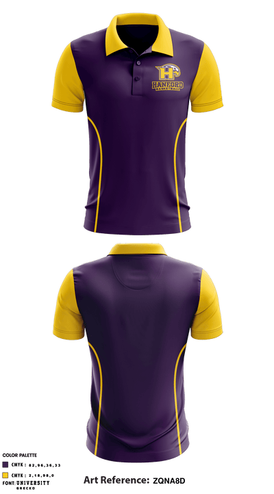 Hanford High School Basketball 16936273 Short Sleeve Performance Polo - 1