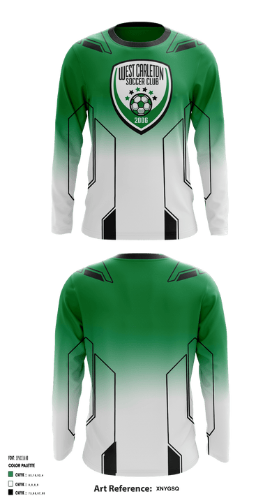 West Carleton Soccer Club 81432977 Long Sleeve Performance Shirt - 1