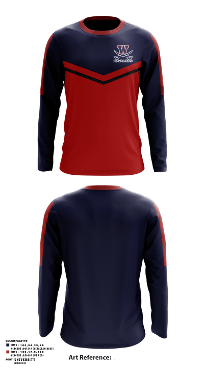 W T Woodson High School Track 37289457 Long Sleeve Performance Shirt - 1