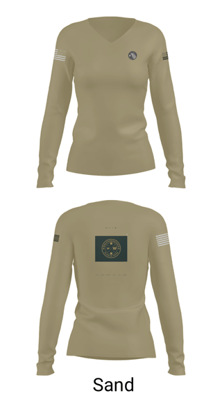 Women's Long Sleeve Vneck Shirt, , Army, Teamtime, Team time, sublimation, custom sports apparel, team uniforms, spirit wear, spiritwear, sports uniforms, custom shirts, team store, custom team store, fundraiser sports, apparel fundraiser