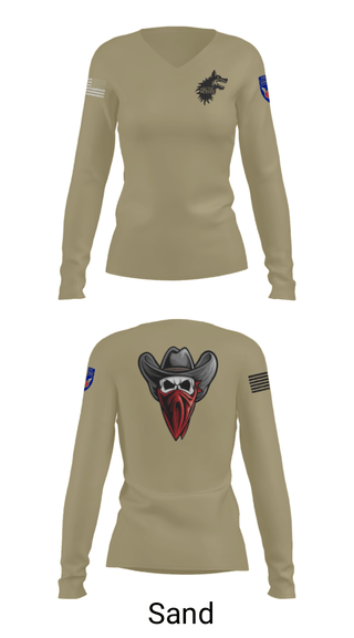 Women's Long Sleeve Vneck Shirt, , Army, Teamtime, Team time, sublimation, custom sports apparel, team uniforms, spirit wear, spiritwear, sports uniforms, custom shirts, team store, custom team store, fundraiser sports, apparel fundraiser