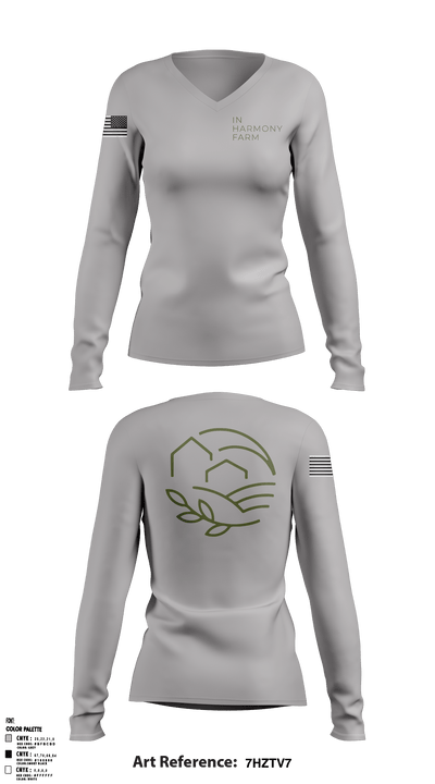 In harmony farm 30595120 Women's Long Sleeve V-neck Shirt - 1