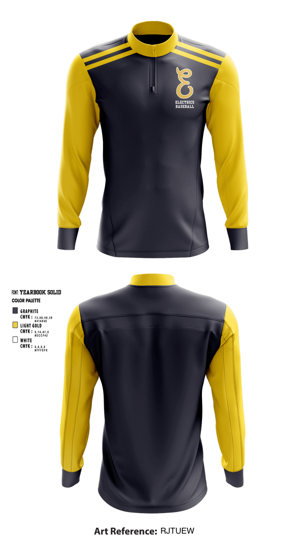 Quarter Zip Jacket, Electrics, Baseball, Teamtime, Team time, sublimation, custom sports apparel, team uniforms, spirit wear, spiritwear, sports uniforms, custom shirts, team store, custom team store, fundraiser sports, apparel fundraiser