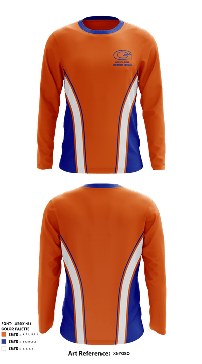 Robert B Glenn High School Football 30950634 Long Sleeve Performance Shirt - 1