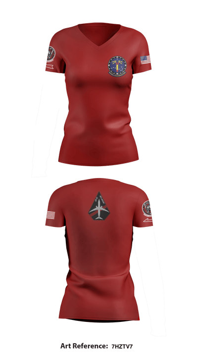 VP-10 Red Lancers 78238419 Women's Short Sleeve V-neck Shirt - 3