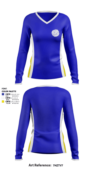 Women's Long Sleeve Vneck Shirt, Warwick Veterans Memorial HS, Spirit Store, Teamtime, Team time, sublimation, custom sports apparel, team uniforms, spirit wear, spiritwear, sports uniforms, custom shirts, team store, custom team store, fundraiser sports, apparel fundraiser