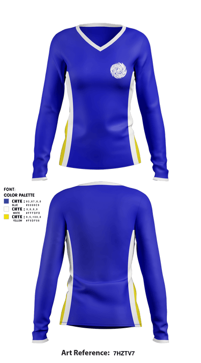 Warwick Veterans Memorial HS 45447557 Women's Long Sleeve V-neck Shirt - 1