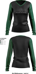 College of DuPage Alumni 35400336 Women's Long Sleeve V-neck Shirt - 3
