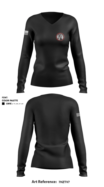 418th MLC 81224352 Women's Long Sleeve V-neck Shirt - 1