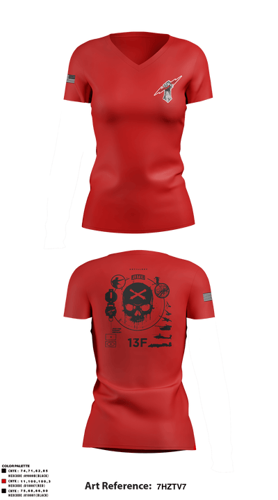 3-7 FA 58197923 Women's Short Sleeve V-neck Shirt - 2