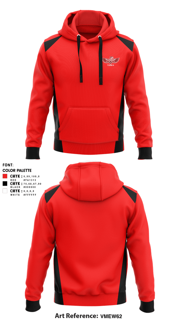 Hoodie, Renton Redhawks, Tennis, Teamtime, Team time, sublimation, custom sports apparel, team uniforms, spirit wear, spiritwear, sports uniforms, custom shirts, team store, custom team store, fundraiser sports, apparel fundraiser