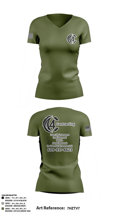C4 36536830 Women's Short Sleeve V-neck Shirt - 6
