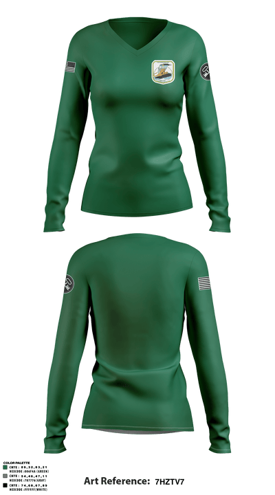 USS MONTPELIER 47292392 Women's Long Sleeve V-neck Shirt - 1