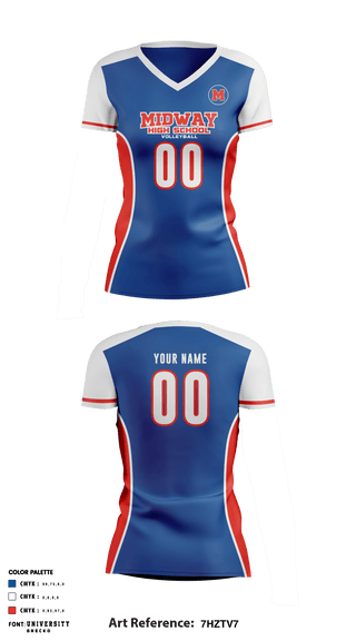 Women's Short Sleeve Vneck Shirt, Midway High School Volleyball, Women's Volleyball, Teamtime, Team time, sublimation, custom sports apparel, team uniforms, spirit wear, spiritwear, sports uniforms, custom shirts, team store, custom team store, fundraiser sports, apparel fundraiser
