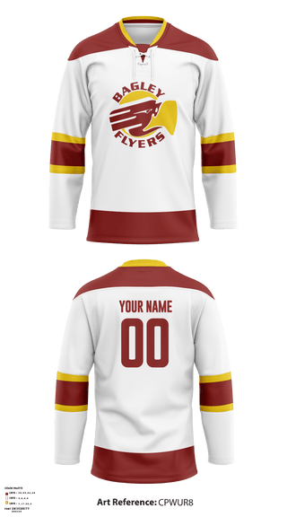 Hockey Jersey, Bagley High School Hockey, Hockey, Teamtime, Team time, sublimation, custom sports apparel, team uniforms, spirit wear, spiritwear, sports uniforms, custom shirts, team store, custom team store, fundraiser sports, apparel fundraiser