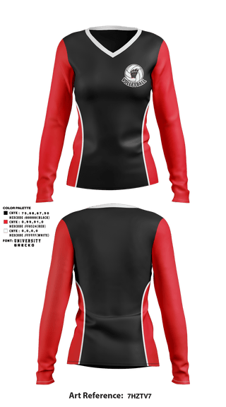Women's Long Sleeve Vneck Shirt, Weaver Bearcats, Women's Volleyball, Teamtime, Team time, sublimation, custom sports apparel, team uniforms, spirit wear, spiritwear, sports uniforms, custom shirts, team store, custom team store, fundraiser sports, apparel fundraiser