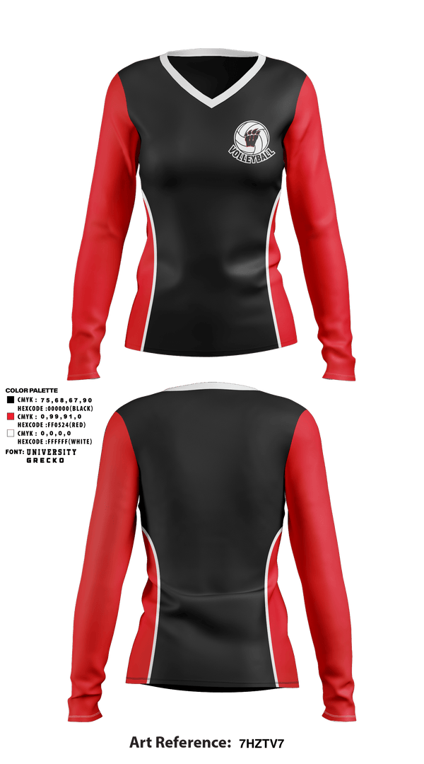 Women's Long Sleeve Vneck Shirt, Weaver Bearcats, Women's Volleyball, Teamtime, Team time, sublimation, custom sports apparel, team uniforms, spirit wear, spiritwear, sports uniforms, custom shirts, team store, custom team store, fundraiser sports, apparel fundraiser