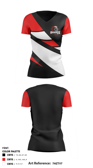 Women's Short Sleeve Vneck Shirt, John F Kennedy High School Knights Cheer, School Spirit Store, Teamtime, Team time, sublimation, custom sports apparel, team uniforms, spirit wear, spiritwear, sports uniforms, custom shirts, team store, custom team store, fundraiser sports, apparel fundraiser