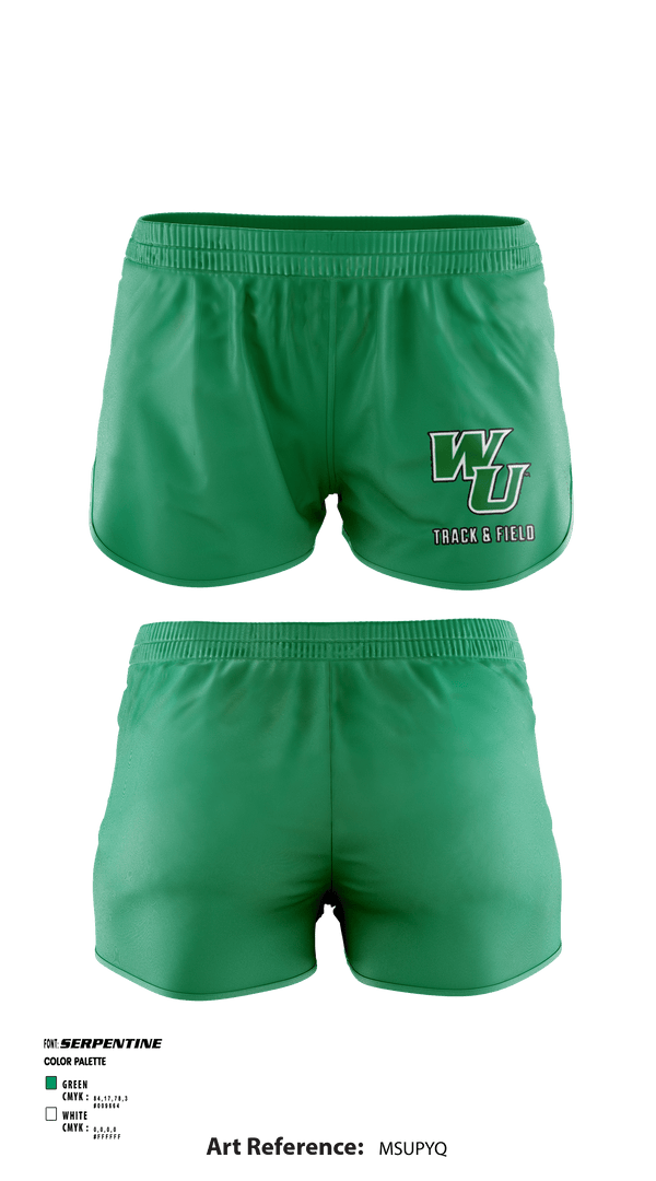 Women's Shorts, Wilmington University Track, Track & Field, Teamtime, Team time, sublimation, custom sports apparel, team uniforms, spirit wear, spiritwear, sports uniforms, custom shirts, team store, custom team store, fundraiser sports, apparel fundraiser