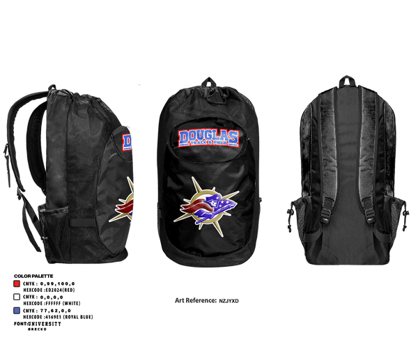 Gear Bag, Douglas High School Track, Track & Field, Teamtime, Team time, sublimation, custom sports apparel, team uniforms, spirit wear, spiritwear, sports uniforms, custom shirts, team store, custom team store, fundraiser sports, apparel fundraiser