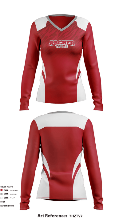 Archer Athletic Association 85302557 Women's Long Sleeve V-neck Shirt - 6