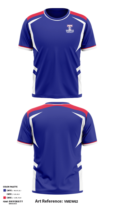 Temple High School Football 12599133 Short Sleeve Performance Shirt - 2