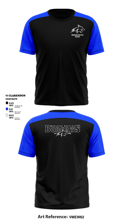 Munising Baptist School Bobcats 47344800 Short Sleeve Performance Shirt - 2