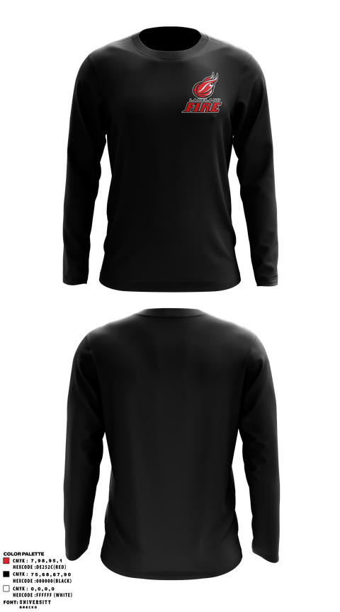 Long Sleeve Performance Shirt, Lakeland Fire, Men's Basketball, Teamtime, Team time, sublimation, custom sports apparel, team uniforms, spirit wear, spiritwear, sports uniforms, custom shirts, team store, custom team store, fundraiser sports, apparel fundraiser