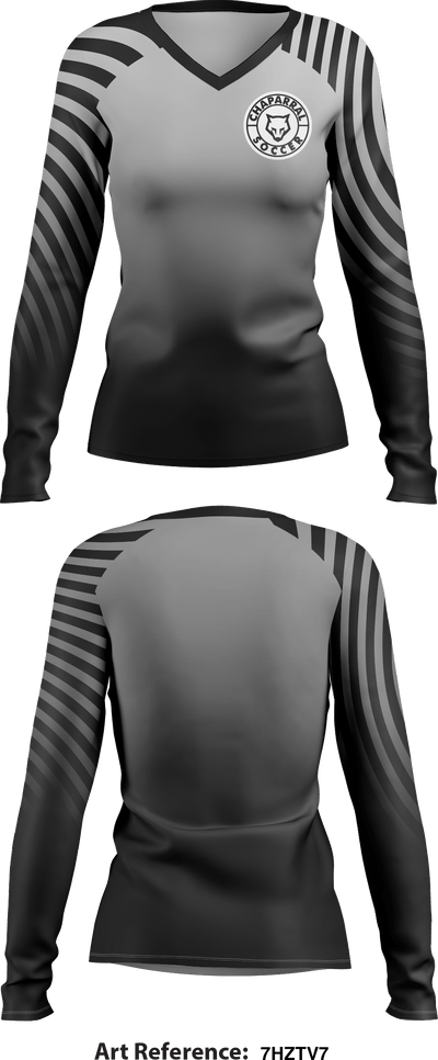 Chaparral Soccer 44107512 Women's Long Sleeve V-neck Shirt - 2