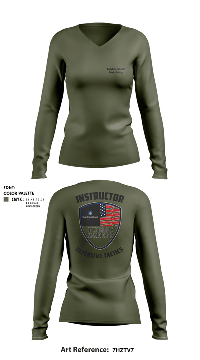 Public Safety 33163399 Women's Long Sleeve V-neck Shirt - 1
