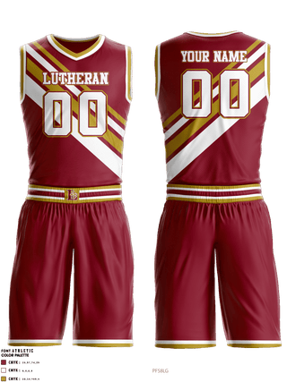 Mens Basketball Jersey, Lutheran High School basketball, Men's Basketball, Teamtime, Team time, sublimation, custom sports apparel, team uniforms, spirit wear, spiritwear, sports uniforms, custom shirts, team store, custom team store, fundraiser sports, apparel fundraiser