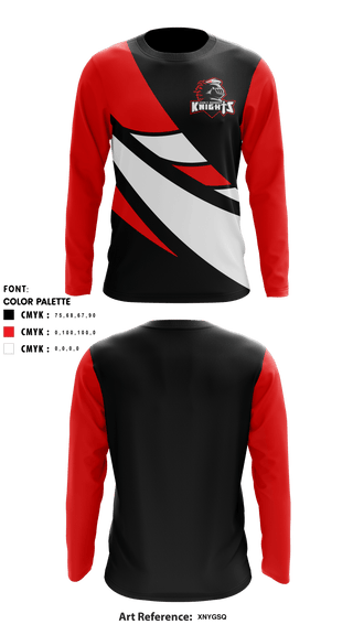 Long Sleeve Performance Shirt, John F Kennedy High School Knights Cheer, School Spirit Store, Teamtime, Team time, sublimation, custom sports apparel, team uniforms, spirit wear, spiritwear, sports uniforms, custom shirts, team store, custom team store, fundraiser sports, apparel fundraiser