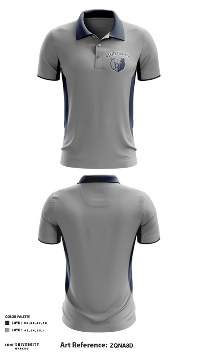 Western Branch High School Golf 12328360 Short Sleeve Performance Polo - 1