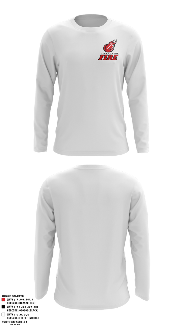 Long Sleeve Performance Shirt, Lakeland Fire, Men's Basketball, Teamtime, Team time, sublimation, custom sports apparel, team uniforms, spirit wear, spiritwear, sports uniforms, custom shirts, team store, custom team store, fundraiser sports, apparel fundraiser