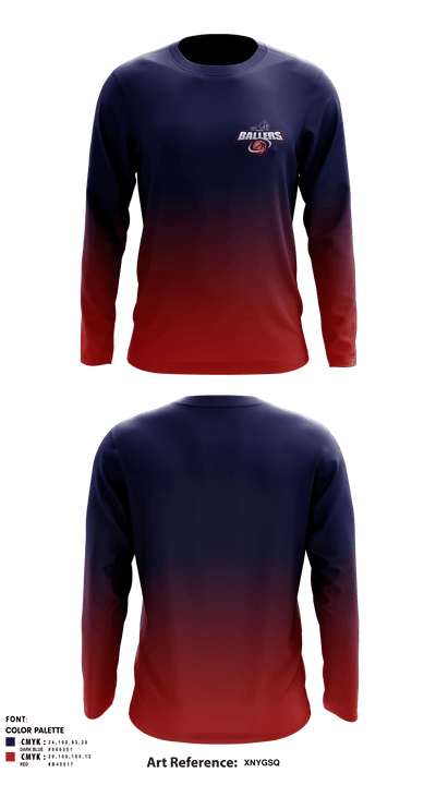 Ballers Basketball 98117118 Long Sleeve Performance Shirt - 1