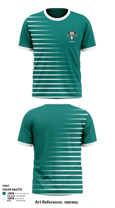 Manteca High School Tennis 28315814 Short Sleeve Performance Shirt - 1