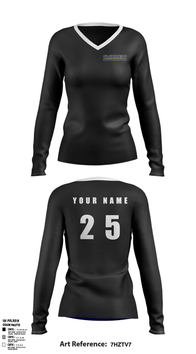 Slammers FP 62521762 Women's Long Sleeve V-neck Shirt - 12